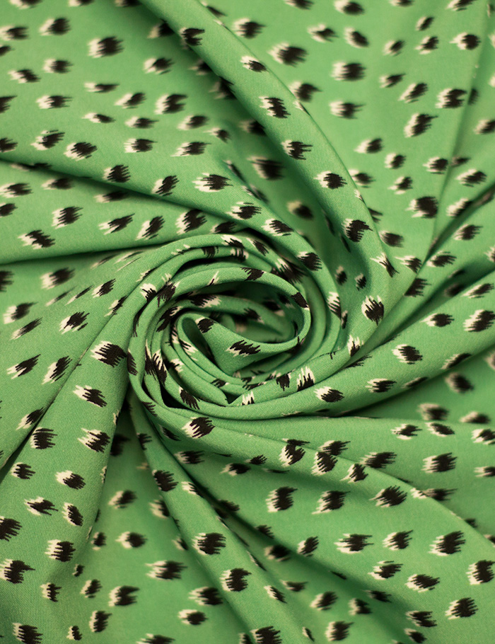 Ткань  Ниагара принт "Пятнышки", зеленое яблоко